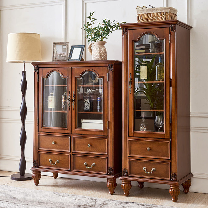 Traditional Display Stand Rubberwood Hutch Cabinet for Living Room Clearhalo 'Display & China Cabinets' 'display_china_cabinets' 'furn' 'furn_display_china_cabinets' 'Furniture' 'Kitchen & Dining Furniture' 6545903