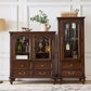 Traditional Display Stand Rubberwood Hutch Cabinet for Living Room Clearhalo 'Display & China Cabinets' 'display_china_cabinets' 'furn' 'furn_display_china_cabinets' 'Furniture' 'Kitchen & Dining Furniture' 6545906