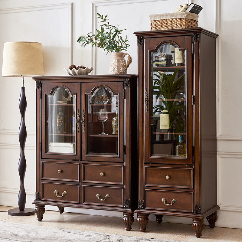 Traditional Display Stand Rubberwood Hutch Cabinet for Living Room Clearhalo 'Display & China Cabinets' 'display_china_cabinets' 'furn' 'furn_display_china_cabinets' 'Furniture' 'Kitchen & Dining Furniture' 6545908