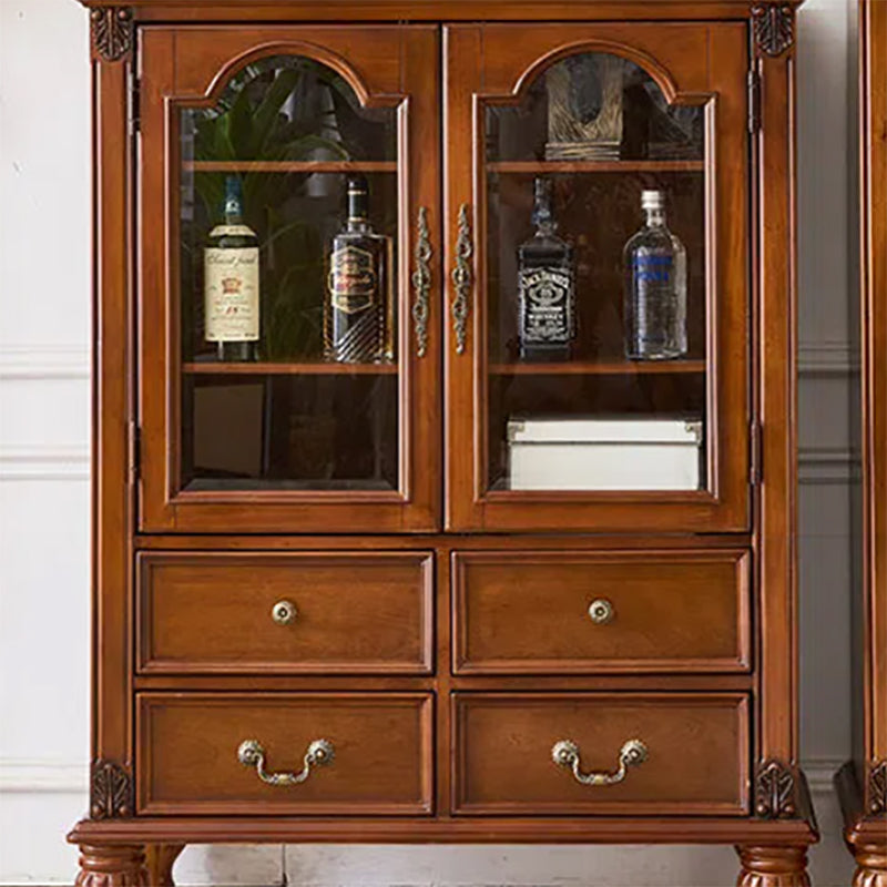 Traditional Display Stand Rubberwood Hutch Cabinet for Living Room Clearhalo 'Display & China Cabinets' 'display_china_cabinets' 'furn' 'furn_display_china_cabinets' 'Furniture' 'Kitchen & Dining Furniture' 6545918