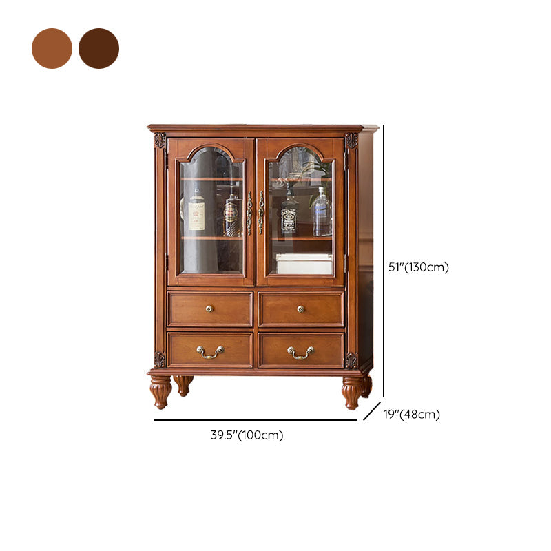 Traditional Display Stand Rubberwood Hutch Cabinet for Living Room Clearhalo 'Display & China Cabinets' 'display_china_cabinets' 'furn' 'furn_display_china_cabinets' 'Furniture' 'Kitchen & Dining Furniture' 6545922