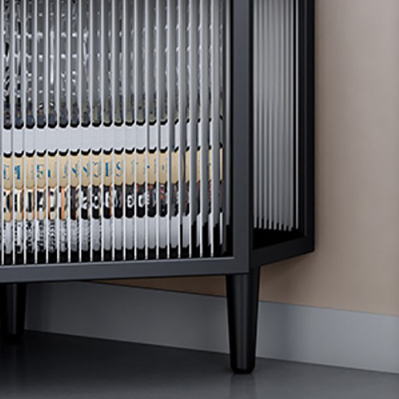 Gabinete de exhibición de la unidad de esquina de Curio Metal Curio contemporáneo con puertas para el comedor