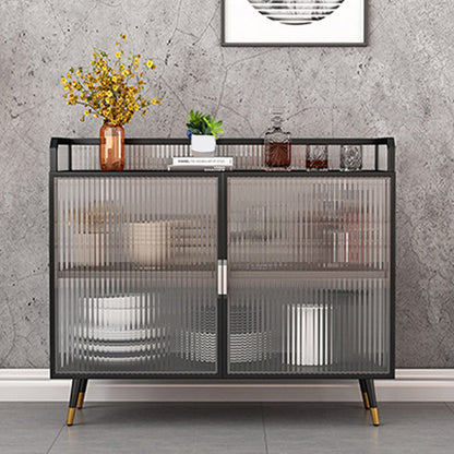 Glam Metal Curio Curio Porte di vetro Visualizza mobile per soggiorno per soggiorno