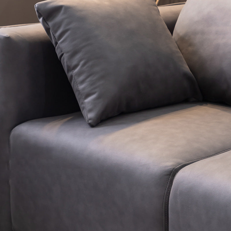 Solid Wood Square Arm Sofa with Cushions Back for Living Room