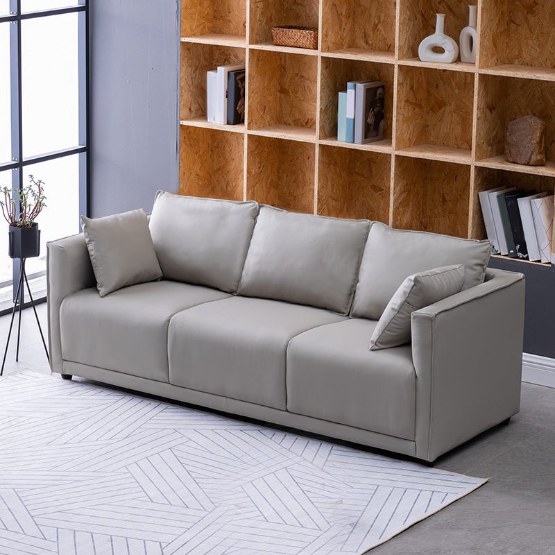 Canapé de bras carré en bois massif avec coussins pour le salon