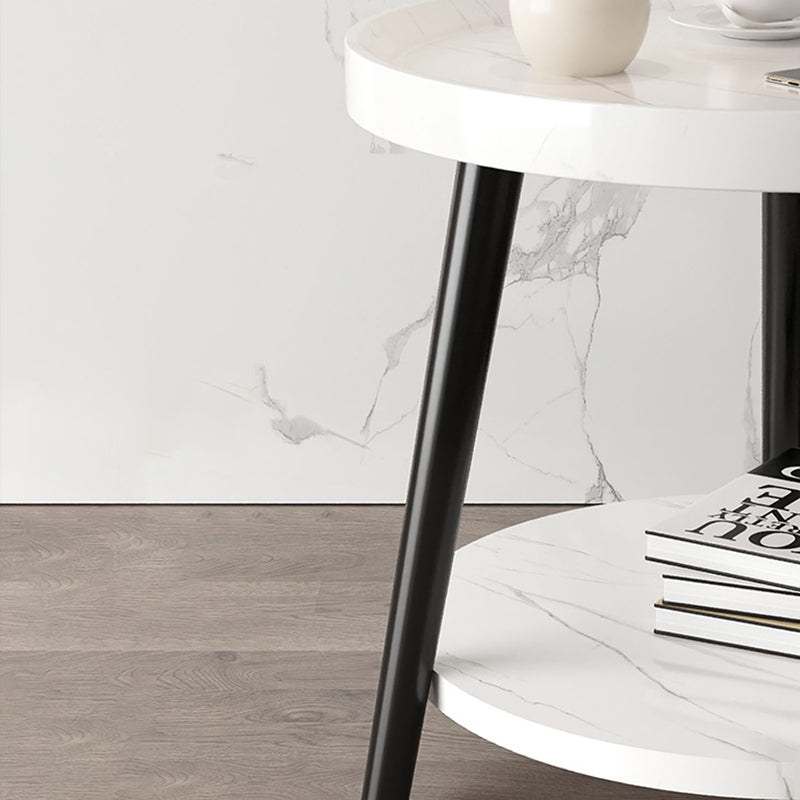 コンテンポラリーアクセントテーブルナイトスタンドアンティークフィニッシュオープンストレージナイトテーブル