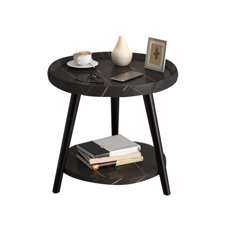 コンテンポラリーアクセントテーブルナイトスタンドアンティークフィニッシュオープンストレージナイトテーブル