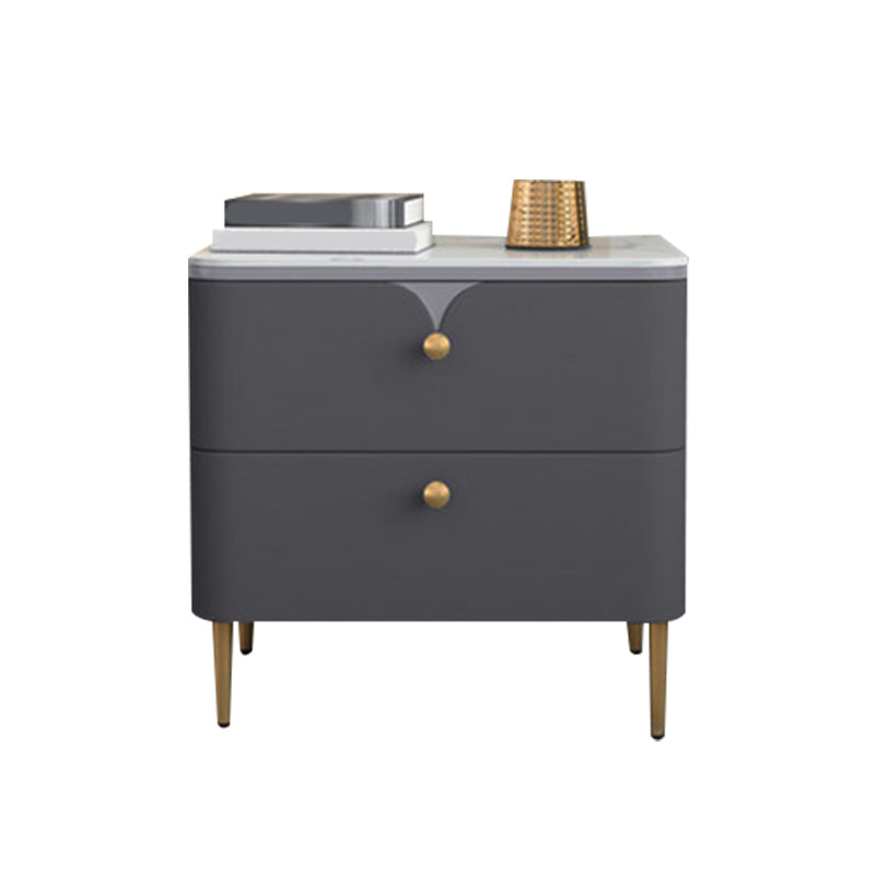 Stone Bed Nightstand Contemporary Bedside Cabinet with 2 Drawers Clearhalo 'Bedroom Furniture' 'furn' 'furn_night_stand' 'Furniture' 'night_stand' 'Nightstands' 6546831