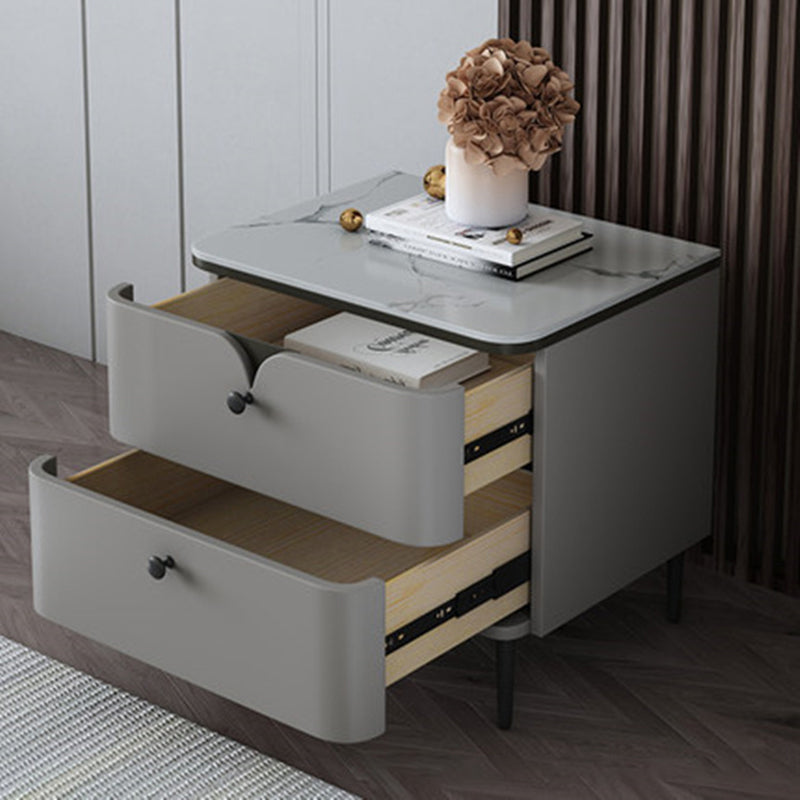 Stone Bed Nightstand Contemporary Bedside Cabinet with 2 Drawers Clearhalo 'Bedroom Furniture' 'furn' 'furn_night_stand' 'Furniture' 'night_stand' 'Nightstands' 6546832