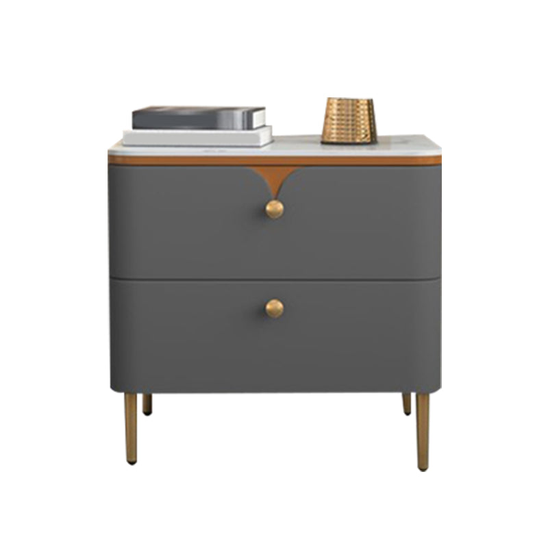 Stone Bed Nightstand Contemporary Bedside Cabinet with 2 Drawers Clearhalo 'Bedroom Furniture' 'furn' 'furn_night_stand' 'Furniture' 'night_stand' 'Nightstands' 6546840