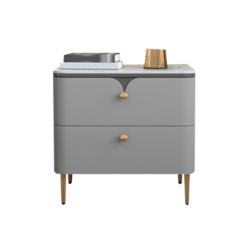 Stone Bed Nightstand Contemporary Bedside Cabinet with 2 Drawers Clearhalo 'Bedroom Furniture' 'furn' 'furn_night_stand' 'Furniture' 'night_stand' 'Nightstands' 6546841