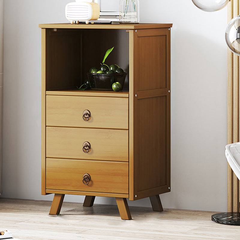 Wooden Dresser Dresser Classic Glam Storage Chest with Drawers 16.7"L x 13"W x 34.3"H Tan Clearhalo 'Bedroom Furniture' 'Dressers & Chests' 'dressers_chests' 'furn' 'furn_dressers_chests' 'Furniture' 6546852
