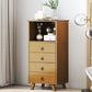 Wooden Dresser Dresser Classic Glam Storage Chest with Drawers 16.7"L x 13"W x 40.4"H Tan Clearhalo 'Bedroom Furniture' 'Dressers & Chests' 'dressers_chests' 'furn' 'furn_dressers_chests' 'Furniture' 6546855