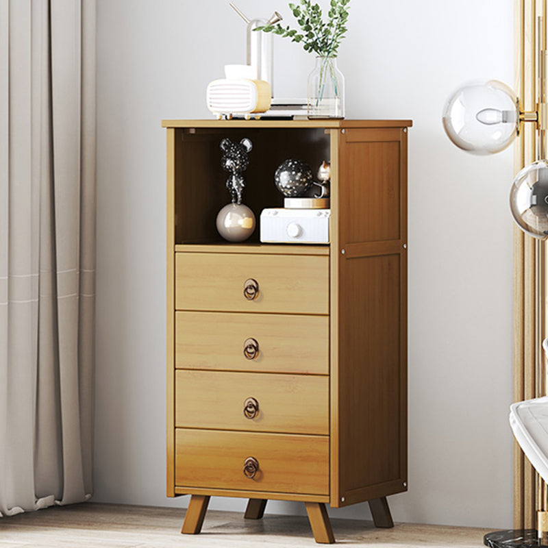 Wooden Dresser Dresser Classic Glam Storage Chest with Drawers 16.7"L x 13"W x 40.4"H Tan Clearhalo 'Bedroom Furniture' 'Dressers & Chests' 'dressers_chests' 'furn' 'furn_dressers_chests' 'Furniture' 6546855
