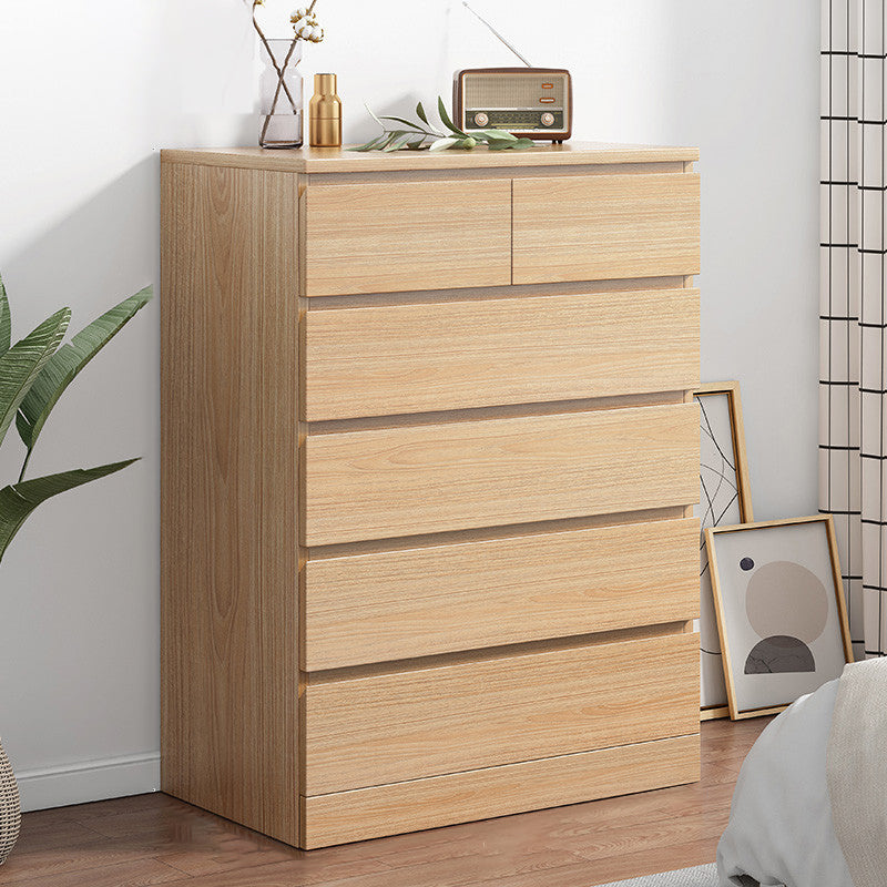 Contemporary Storage Chest Manufactured Wood Dresser with 3/4/5/6 Drawers Natural 6 Clearhalo 'Bedroom Furniture' 'Dressers & Chests' 'dressers_chests' 'furn' 'furn_dressers_chests' 'Furniture' 6546969