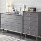 Wooden Storage Chest Dresser Contemporary Glam Chest with Drawers