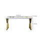 Solid Wood Rectangular Office Desk Glam 29.53" Tall Writing Desk