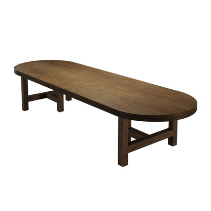 Modern Solid Wood Oval Office Desk 29.53-inch Tall H-Base Writing Desk Clearhalo 'furn' 'furn_office_desk' 'Furniture' 'Office Desks' 'Office Furniture' 'office_desk' 6548608