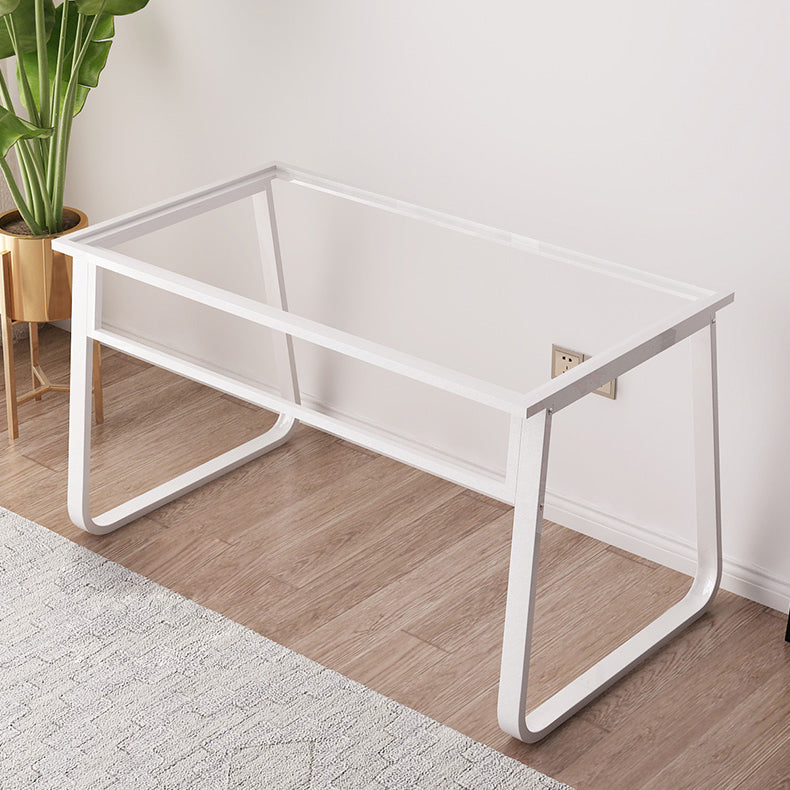 Modern 28.54" Tall Office Desk Glass Top Rectangular Writing Desk Clearhalo 'furn' 'furn_office_desk' 'Furniture' 'Office Desks' 'Office Furniture' 'office_desk' 6548629