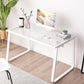 Modern 28.54" Tall Office Desk Glass Top Rectangular Writing Desk Clearhalo 'furn' 'furn_office_desk' 'Furniture' 'Office Desks' 'Office Furniture' 'office_desk' 6548633