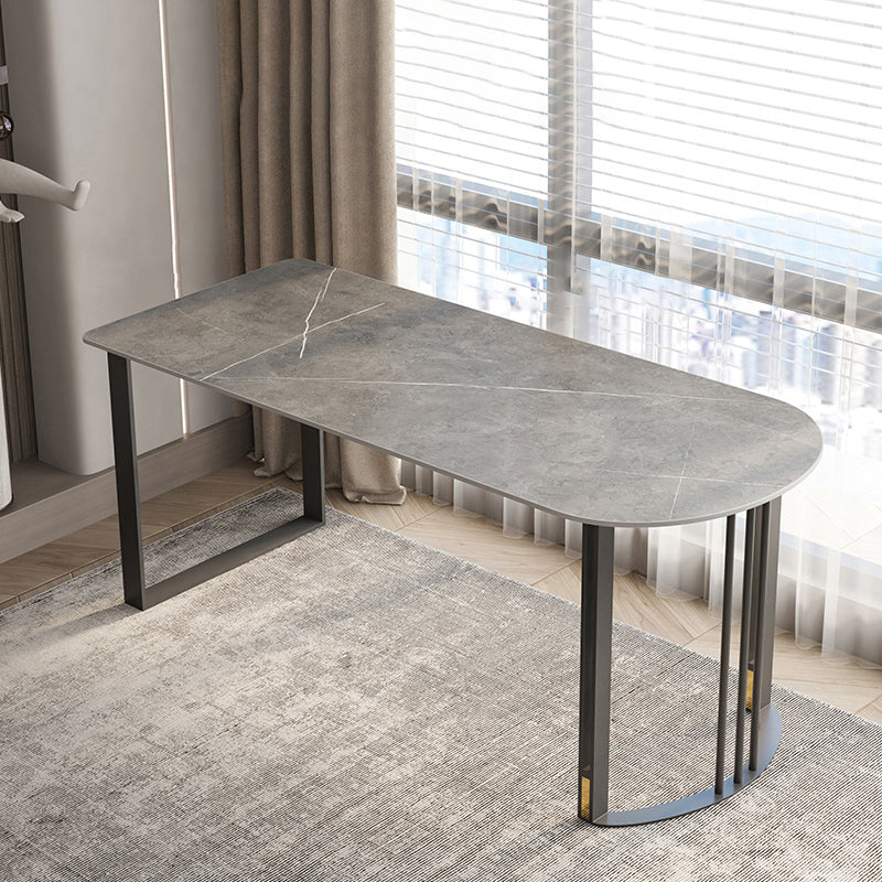 Scrivania da ufficio in pietra industriale da 29,53 pollici con gambe di ferro