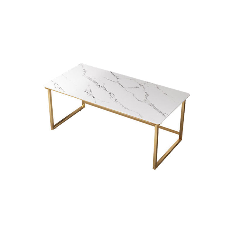 Bureau de bureau Glam Stone 29.53 pouces de haut avec base en métal