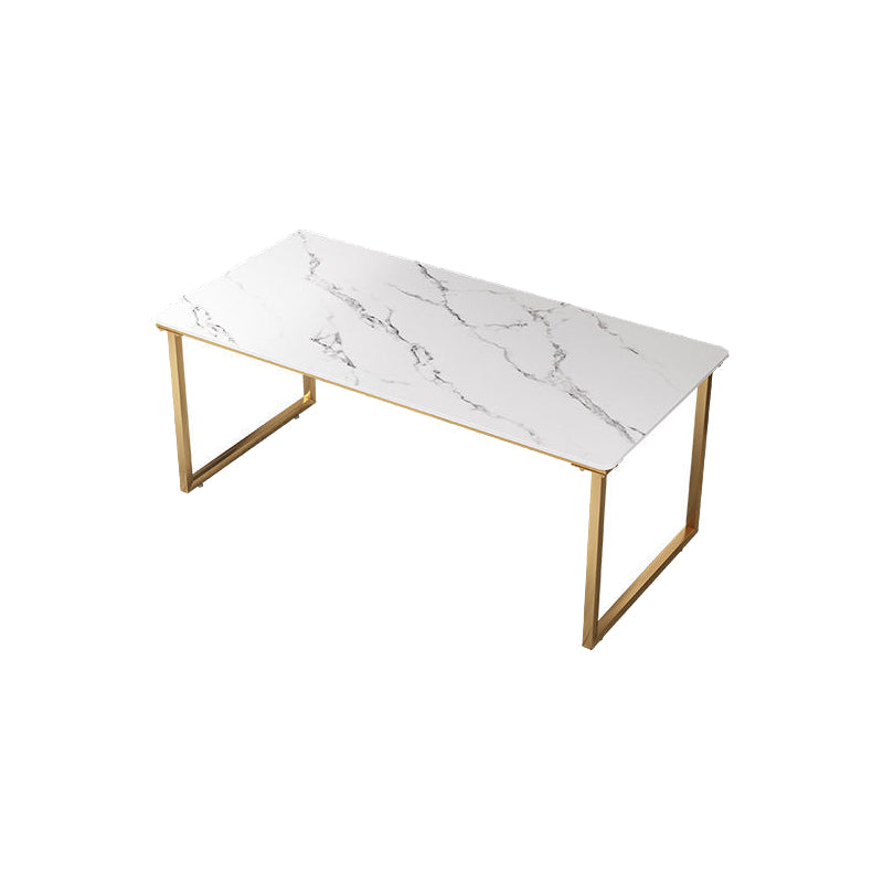 Bureau de bureau Glam Stone 29.53 pouces de haut avec base en métal