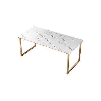 Bureau de bureau Glam Stone 29.53 pouces de haut avec base en métal