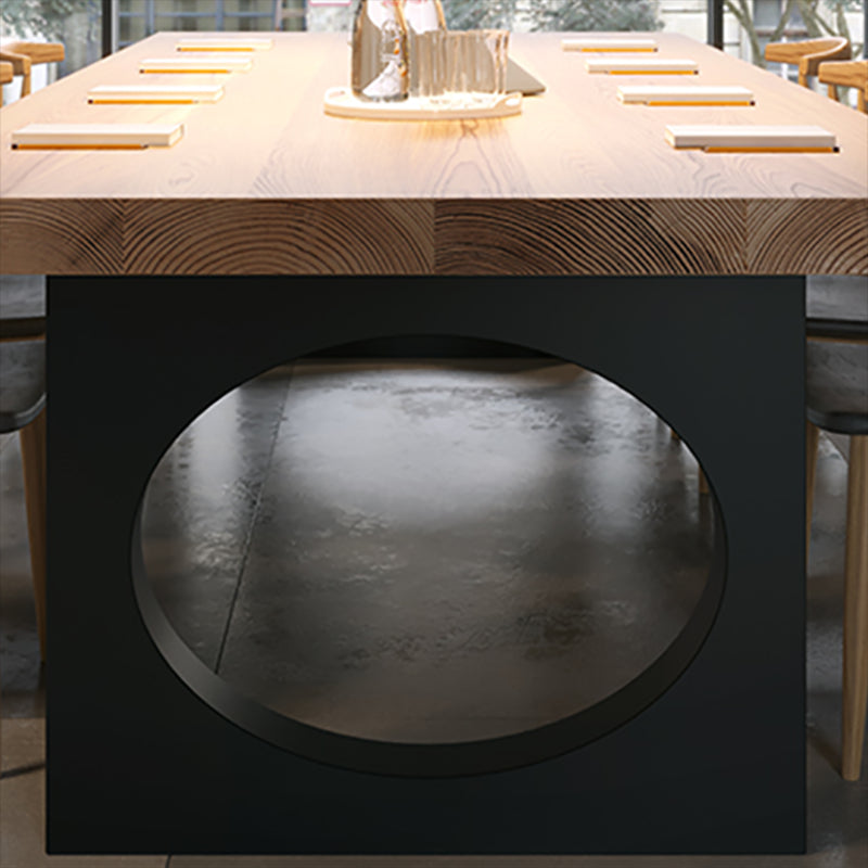 Bureau d'écriture en bois industriel de 29,53 pouces de bureau de bureau noir