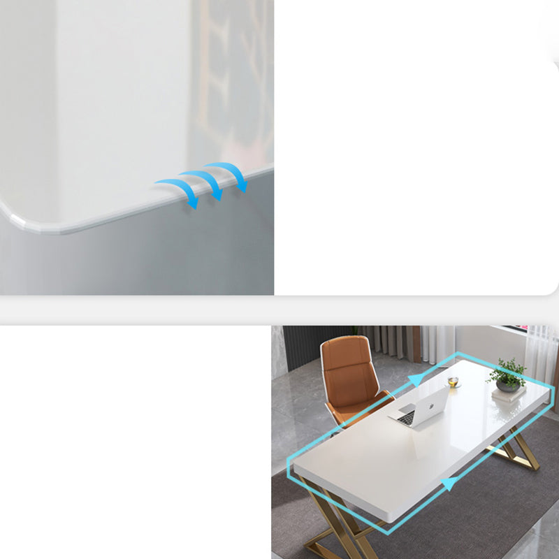 Escritorio de escritura de madera de ingeniería de glamour escritorio de dormitorio con patas de metal