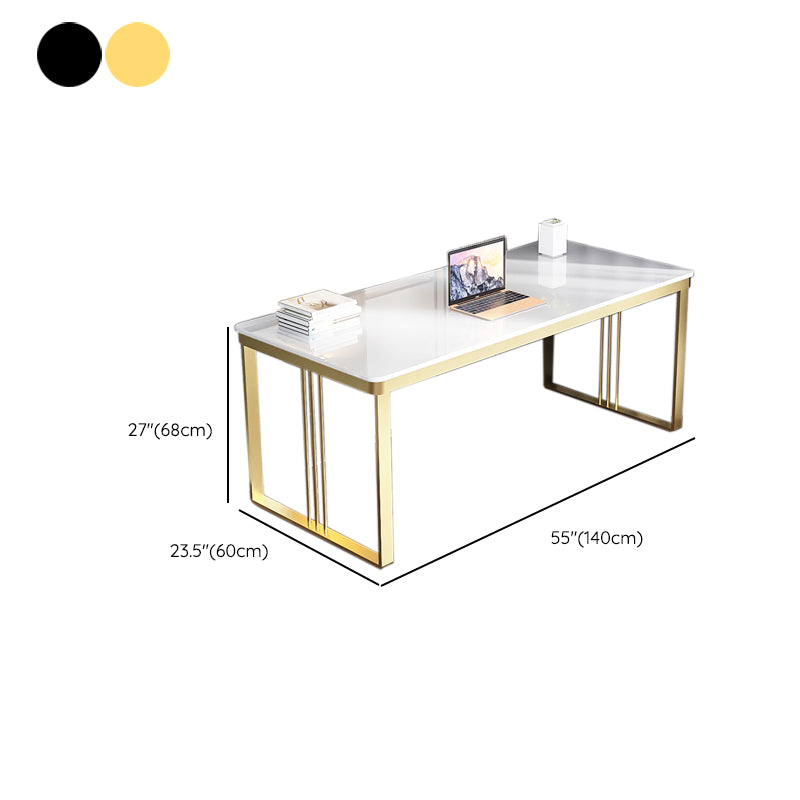 Escritorio de escritura de madera de ingeniería de glamour escritorio de dormitorio con patas de metal