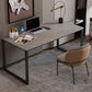 Modern Stone Curved Office Desk Sled Base 29.53" Tall Writing Desk