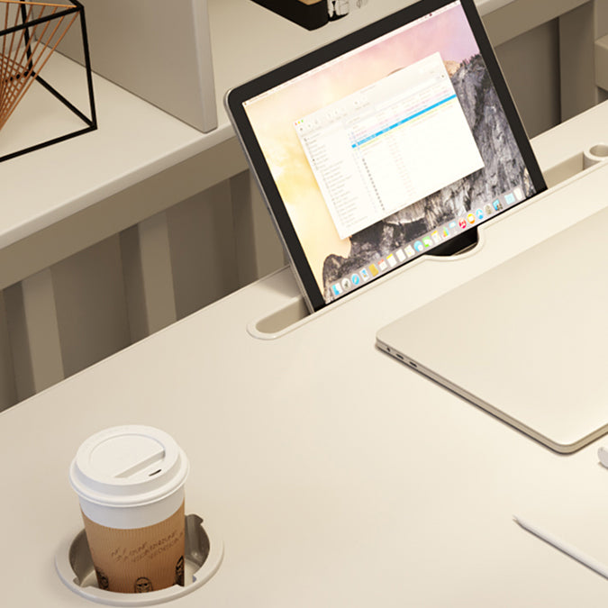 Escritorio de oficina de madera de ingeniería contemporánea escritorio de escritura con piernas blancas