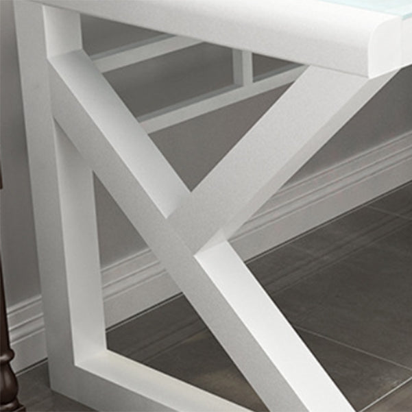 Scrivania da gioco top con vetro contemporaneo da 29,53 pollici