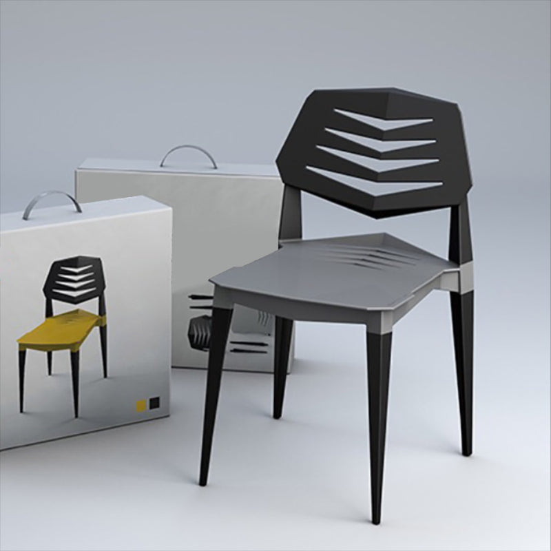 Contemporary No Arm Conference Chair Plastic Chair with Legs for Office Grey 1 Piece Clearhalo 'furn' 'furn_office_chair' 'Furniture' 'Office Chairs' 'Office Furniture' 'office_chair' 6549443
