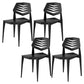 Contemporary No Arm Conference Chair Plastic Chair with Legs for Office Black 4 Piece Set Clearhalo 'furn' 'furn_office_chair' 'Furniture' 'Office Chairs' 'Office Furniture' 'office_chair' 6549446