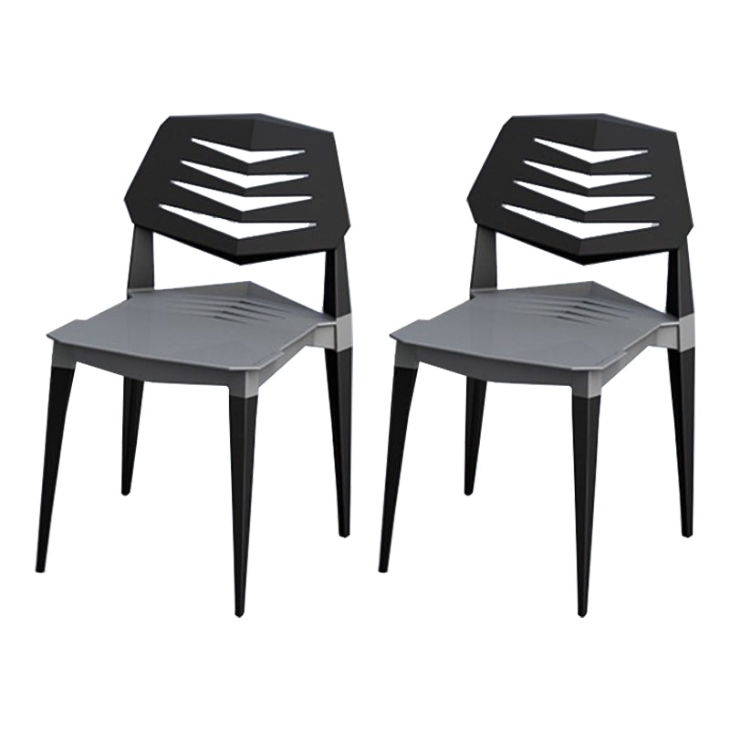 Contemporary No Arm Conference Chair Plastic Chair with Legs for Office Grey 2 Piece Set Clearhalo 'furn' 'furn_office_chair' 'Furniture' 'Office Chairs' 'Office Furniture' 'office_chair' 6549451