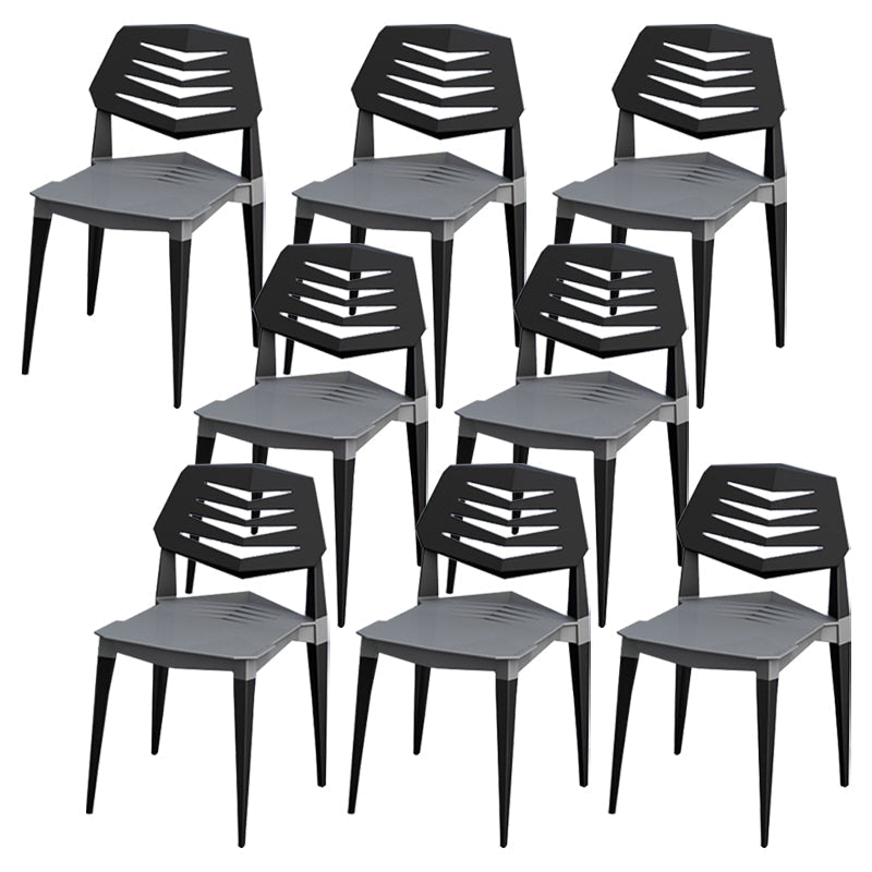 Contemporary No Arm Conference Chair Plastic Chair with Legs for Office Grey 8 Piece Set Clearhalo 'furn' 'furn_office_chair' 'Furniture' 'Office Chairs' 'Office Furniture' 'office_chair' 6549457