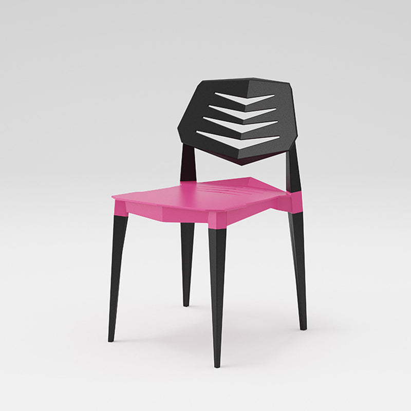 Contemporary No Arm Conference Chair Plastic Chair with Legs for Office Pink 1 Piece Clearhalo 'furn' 'furn_office_chair' 'Furniture' 'Office Chairs' 'Office Furniture' 'office_chair' 6549460