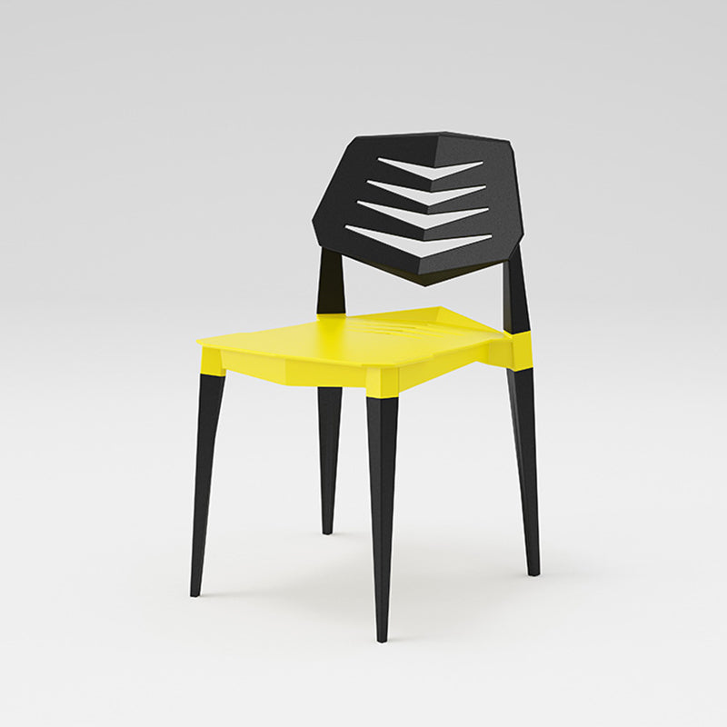 Contemporary No Arm Conference Chair Plastic Chair with Legs for Office Yellow 1 Piece Clearhalo 'furn' 'furn_office_chair' 'Furniture' 'Office Chairs' 'Office Furniture' 'office_chair' 6549463