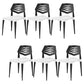 Contemporary No Arm Conference Chair Plastic Chair with Legs for Office White 6 Piece Set Clearhalo 'furn' 'furn_office_chair' 'Furniture' 'Office Chairs' 'Office Furniture' 'office_chair' 6549464