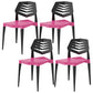 Contemporary No Arm Conference Chair Plastic Chair with Legs for Office Pink 4 Piece Set Clearhalo 'furn' 'furn_office_chair' 'Furniture' 'Office Chairs' 'Office Furniture' 'office_chair' 6549467