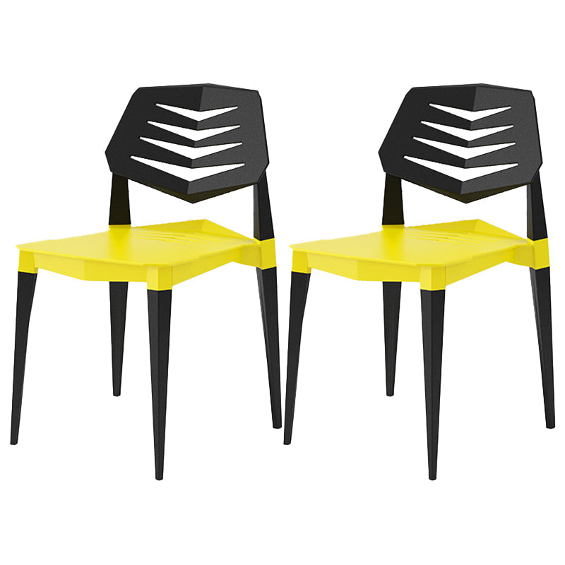 Contemporary No Arm Conference Chair Plastic Chair with Legs for Office Yellow 2 Piece Set Clearhalo 'furn' 'furn_office_chair' 'Furniture' 'Office Chairs' 'Office Furniture' 'office_chair' 6549470
