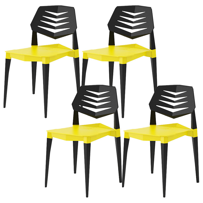 Contemporary No Arm Conference Chair Plastic Chair with Legs for Office Yellow 4 Piece Set Clearhalo 'furn' 'furn_office_chair' 'Furniture' 'Office Chairs' 'Office Furniture' 'office_chair' 6549471