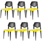 Contemporary No Arm Conference Chair Plastic Chair with Legs for Office Yellow 6 Piece Set Clearhalo 'furn' 'furn_office_chair' 'Furniture' 'Office Chairs' 'Office Furniture' 'office_chair' 6549472