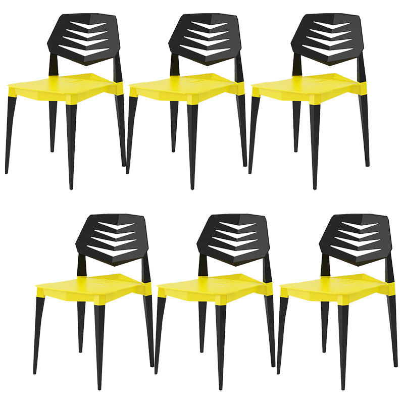 Contemporary No Arm Conference Chair Plastic Chair with Legs for Office Yellow 6 Piece Set Clearhalo 'furn' 'furn_office_chair' 'Furniture' 'Office Chairs' 'Office Furniture' 'office_chair' 6549472