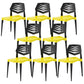 Contemporary No Arm Conference Chair Plastic Chair with Legs for Office Yellow 8 Piece Set Clearhalo 'furn' 'furn_office_chair' 'Furniture' 'Office Chairs' 'Office Furniture' 'office_chair' 6549473