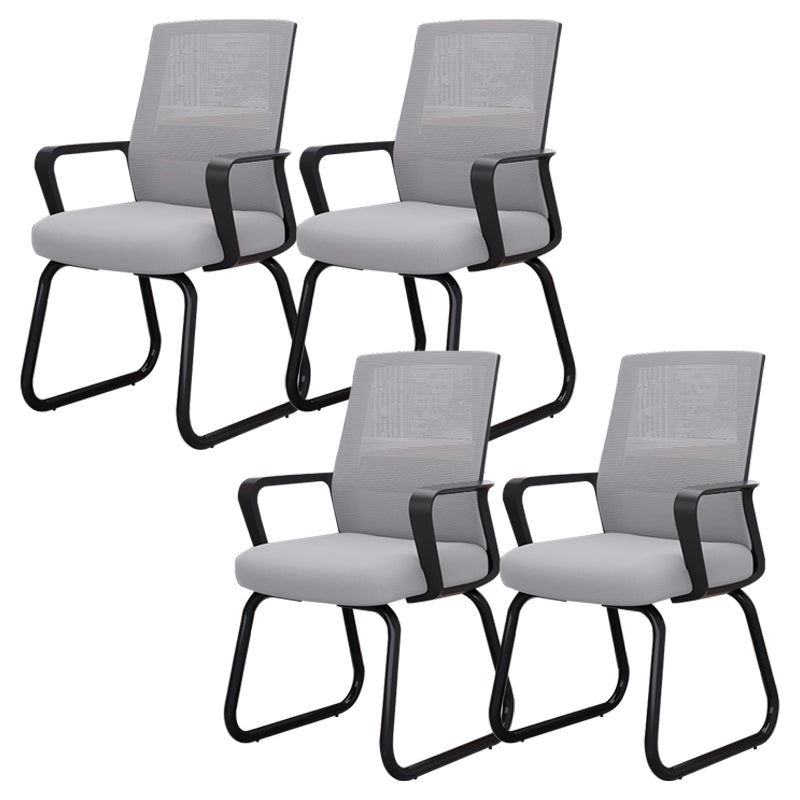Modern Desk Chair No Wheels Fixed Arms Upholstered No Distressing Office Chair