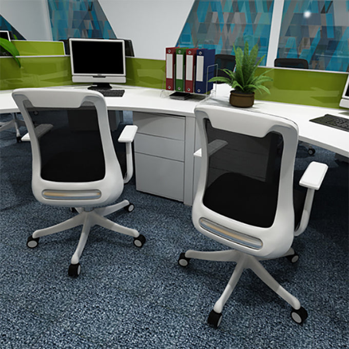 Sedia moderna girevole nessuna braccia fissa angosciante sedia da ufficio traspirante a griglia