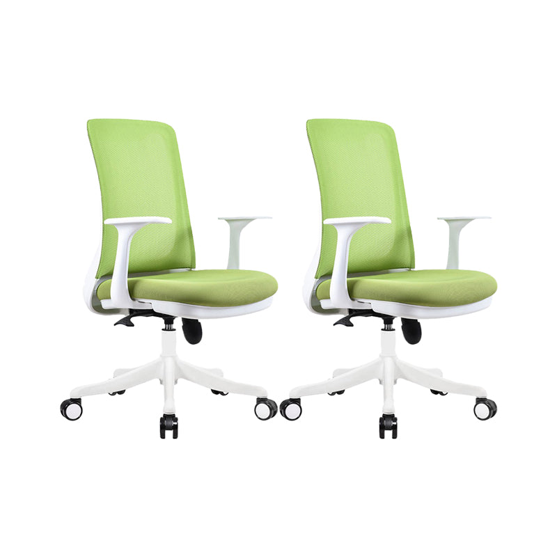 Modern Swivel Chair No Distressing Fixed Arms Breathable Air Grid Office Chair Green 2 Piece Set Casters Included Clearhalo 'furn' 'furn_office_chair' 'Furniture' 'Office Chairs' 'Office Furniture' 'office_chair' 6549583